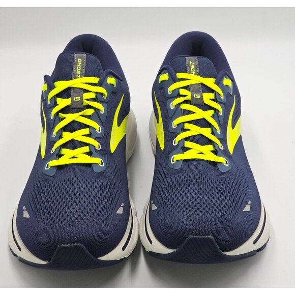 Brooks  Ghost 15 Men's Navy Blue Green Mesh Neutral Running Shoe Size 13 2843 - Picture 9 of 16